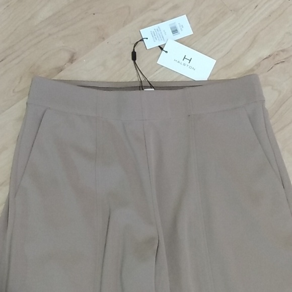 H Halston Wide Leg Trouser Pants Desert Camel M - Picture 2 of 14